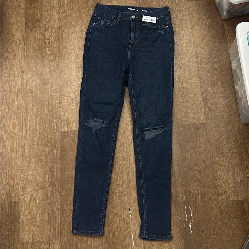 Old Navy Dark Blue Super Skinny Stretchy Size 2-6 Jeans BRAND NEW
